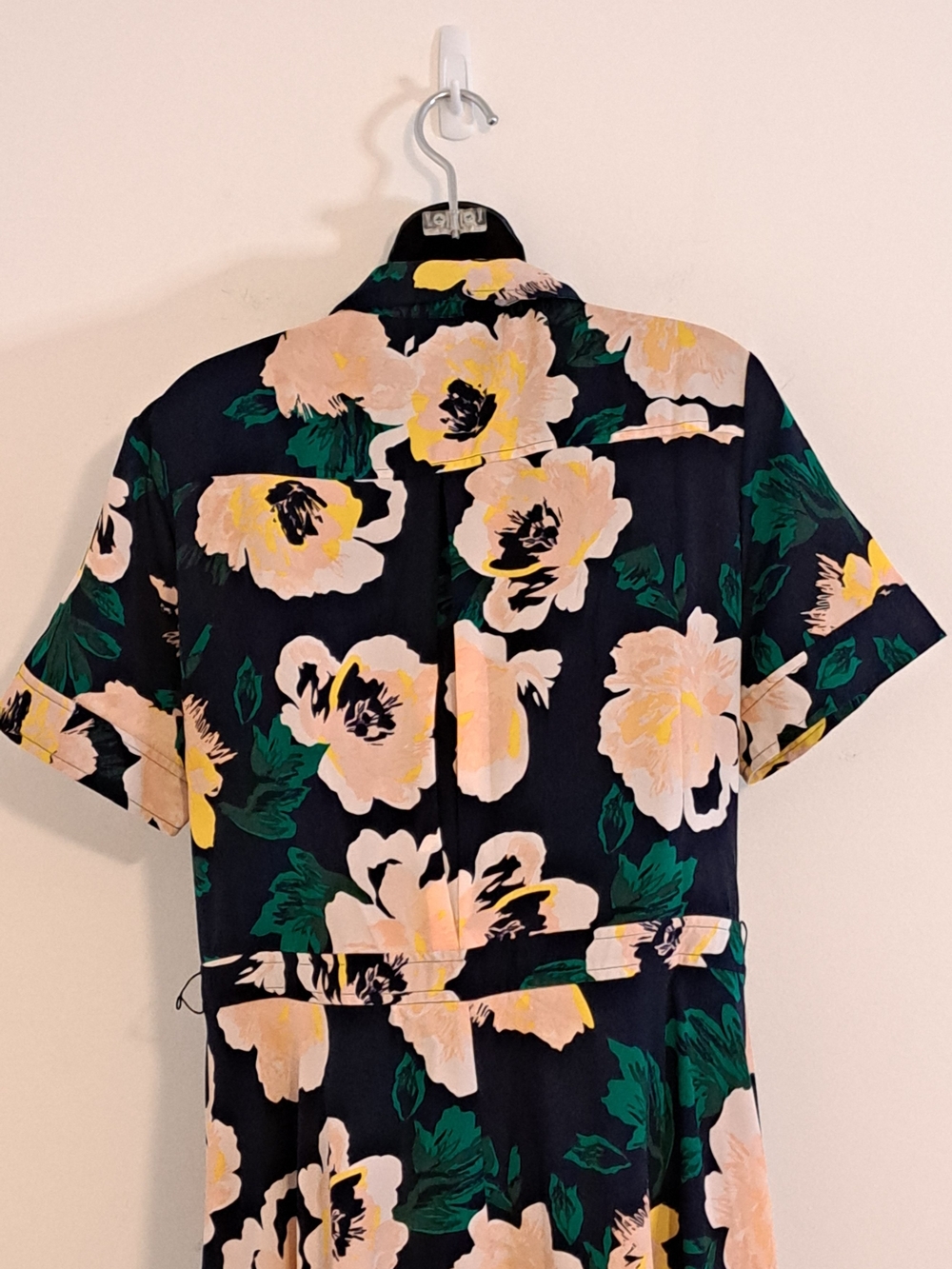 Banana Republic Floral Tie-Waist Midi Dress Missing Belt Misses Large - Picture 12 of 12